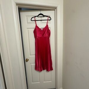 Ava & Viv Red Pleated Midi Dress